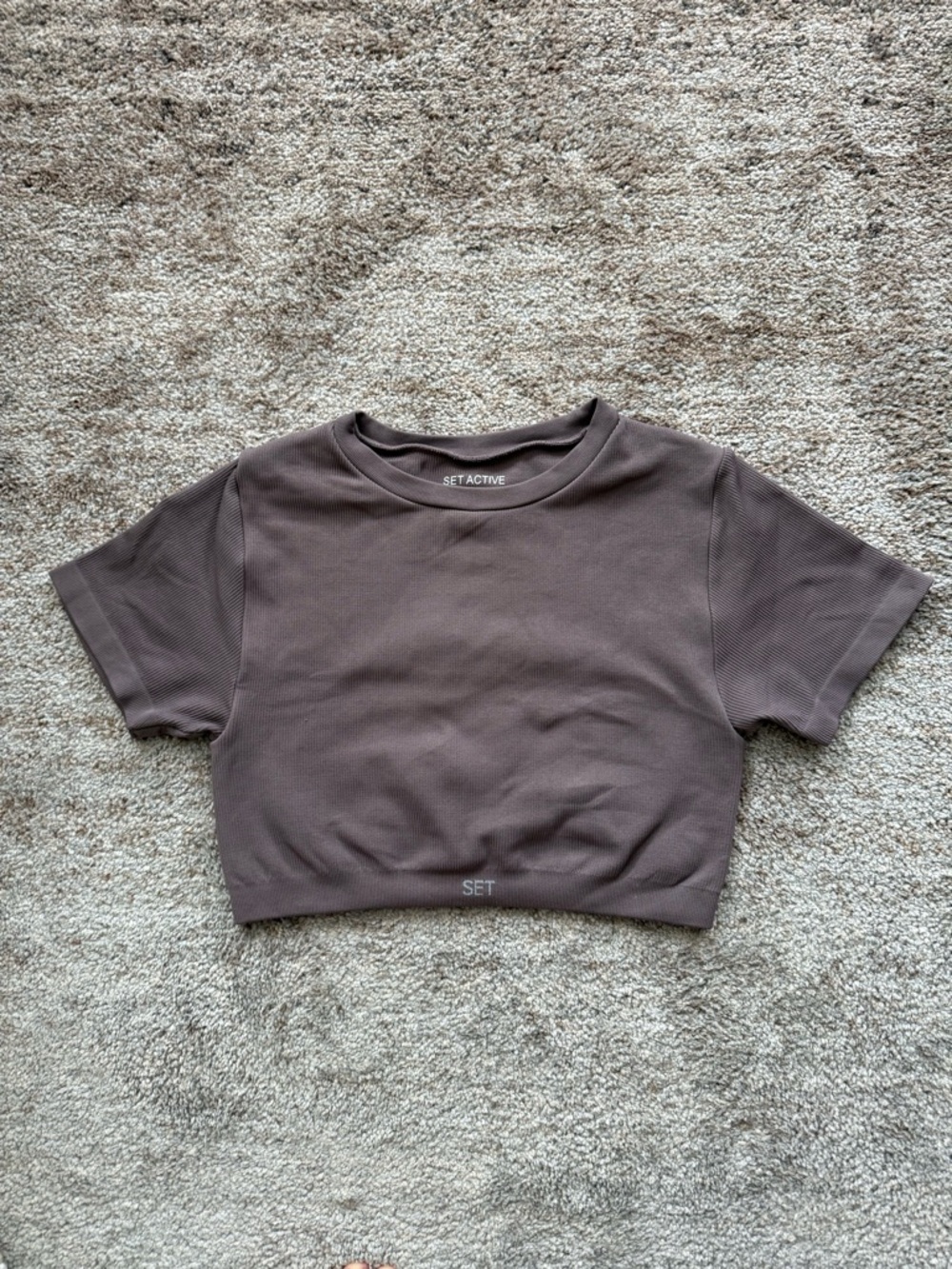 SET Active Brown Crop Tee